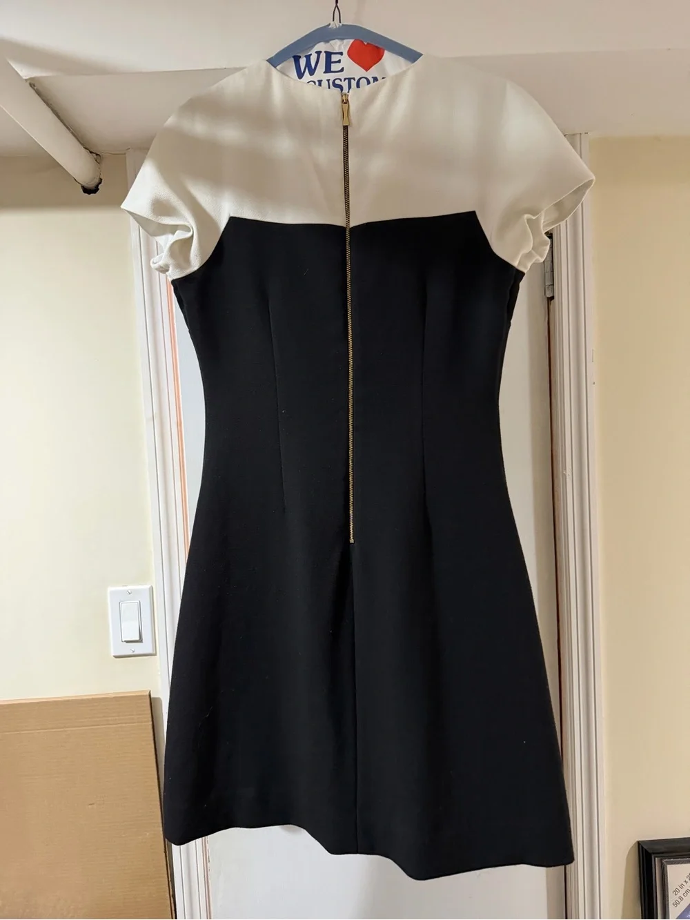 Classic Black & Cream Cap-Sleeve Dress